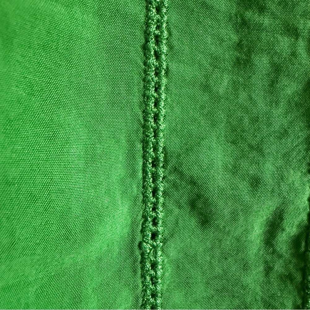 Jason Wu green crinkle drawstring waist wide-leg casual pants. - Picture 5 of 8